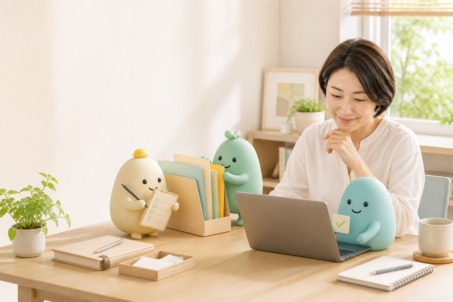 一人社長の仕事を手伝う3人の小さなAIヘルパー